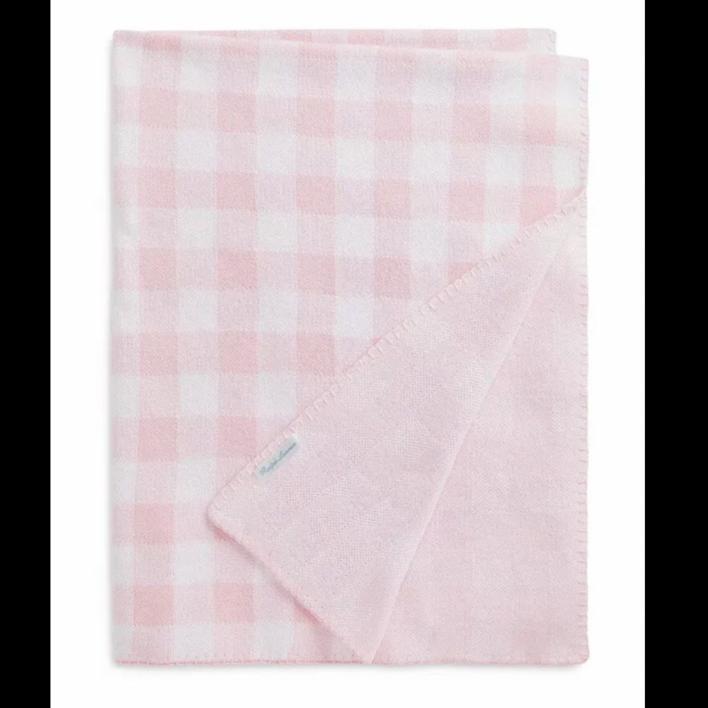 NWT Ralph Lauren Pink Gingham Cotton Blanket - Baby Gift Baby Girl $115